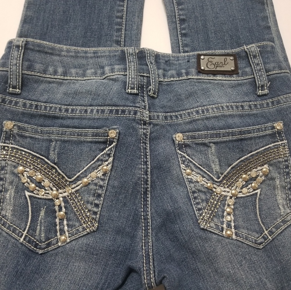 Earl distressed Jean's size 1 with crystals - Picture 2 of 8